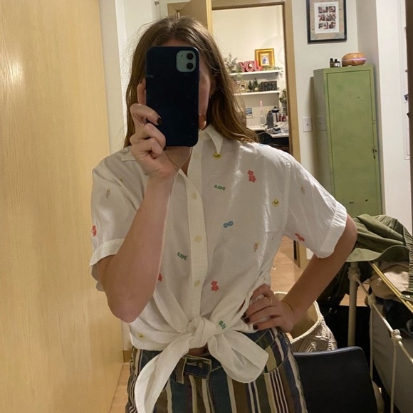 Polo Ralph Lauren Tops - Brand new Ralph Lauren vacation short sleeve tie button down! So beachy!